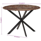 vidaXL Dining Table Ø110x78 cm Solid Mango Wood and Steel