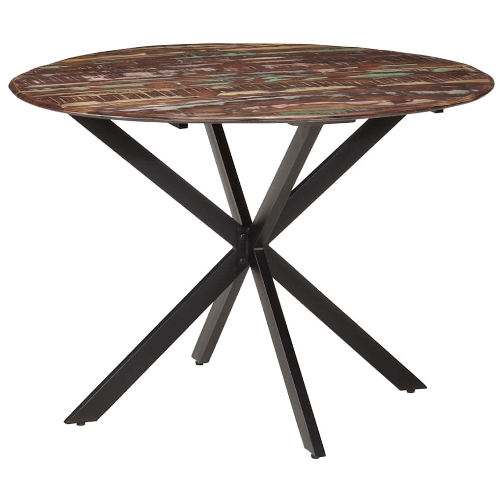 vidaXL Dining Table Ø110x78 cm Solid Mango Wood and Steel