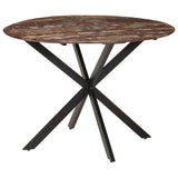 vidaXL Dining Table Ø110x78 cm Solid Mango Wood and Steel