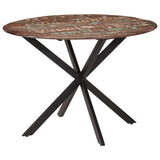 vidaXL Dining Table Ø110x78 cm Solid Mango Wood and Steel