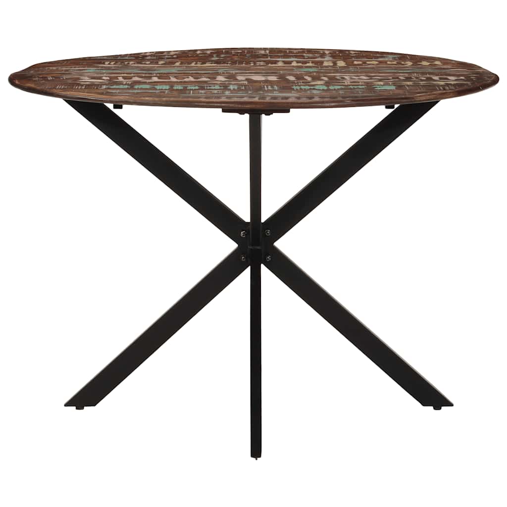vidaXL Dining Table Ø110x78 cm Solid Mango Wood and Steel