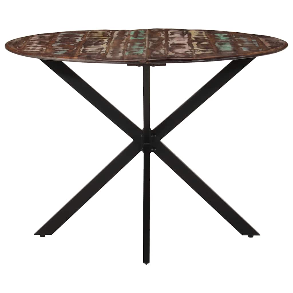 vidaXL Dining Table Ø110x78 cm Solid Mango Wood and Steel