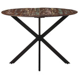 vidaXL Dining Table Ø110x78 cm Solid Mango Wood and Steel