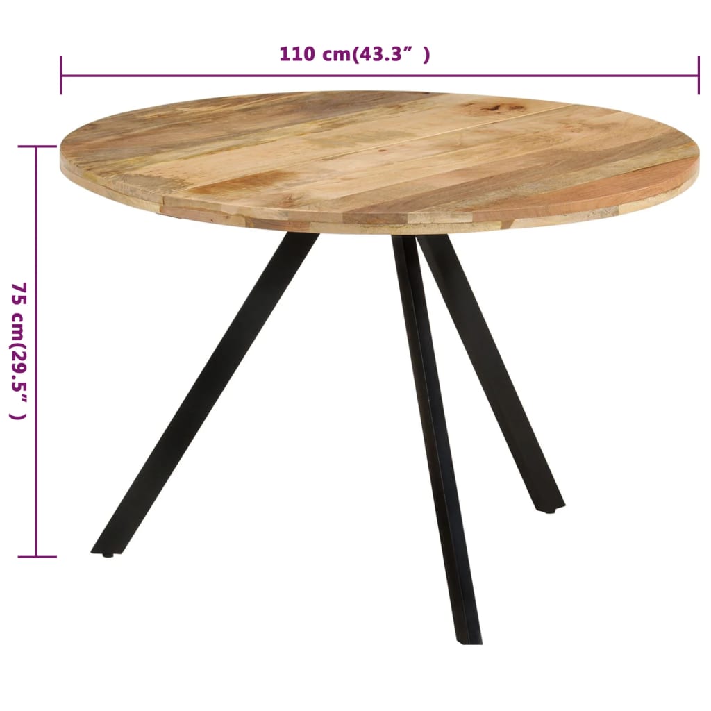 vidaXL Dining Table 110x75 cm Solid Mango Wood