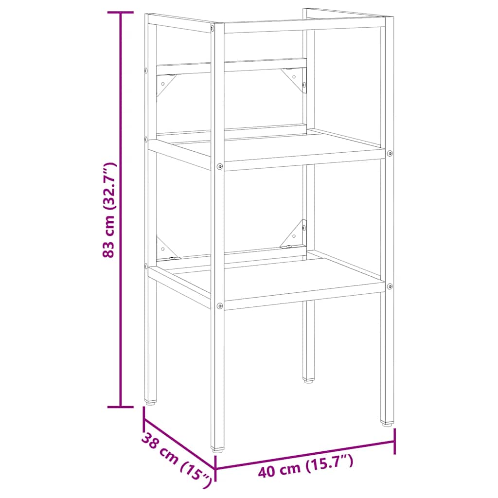 vidaXL Wastafelframe 40x38x83 cm ijzer wit