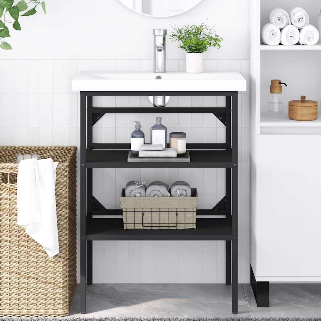 vidaXL Wastafelframe 40x38x83 cm ijzer wit