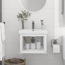 vidaXL Wall-mounted Washbasin Frame 40x38x31 cm Iron White
