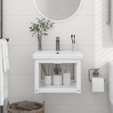 vidaXL Wall-mounted Washbasin Frame 40x38x31 cm Iron White