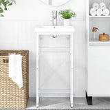 vidaXL Washbasin Frame 40x38x83 cm Iron White