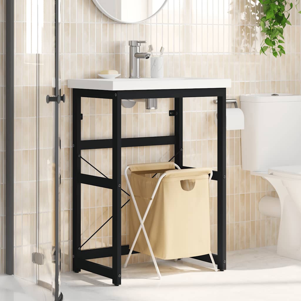 vidaXL Washbasin Frame 40x38x83 cm Iron White