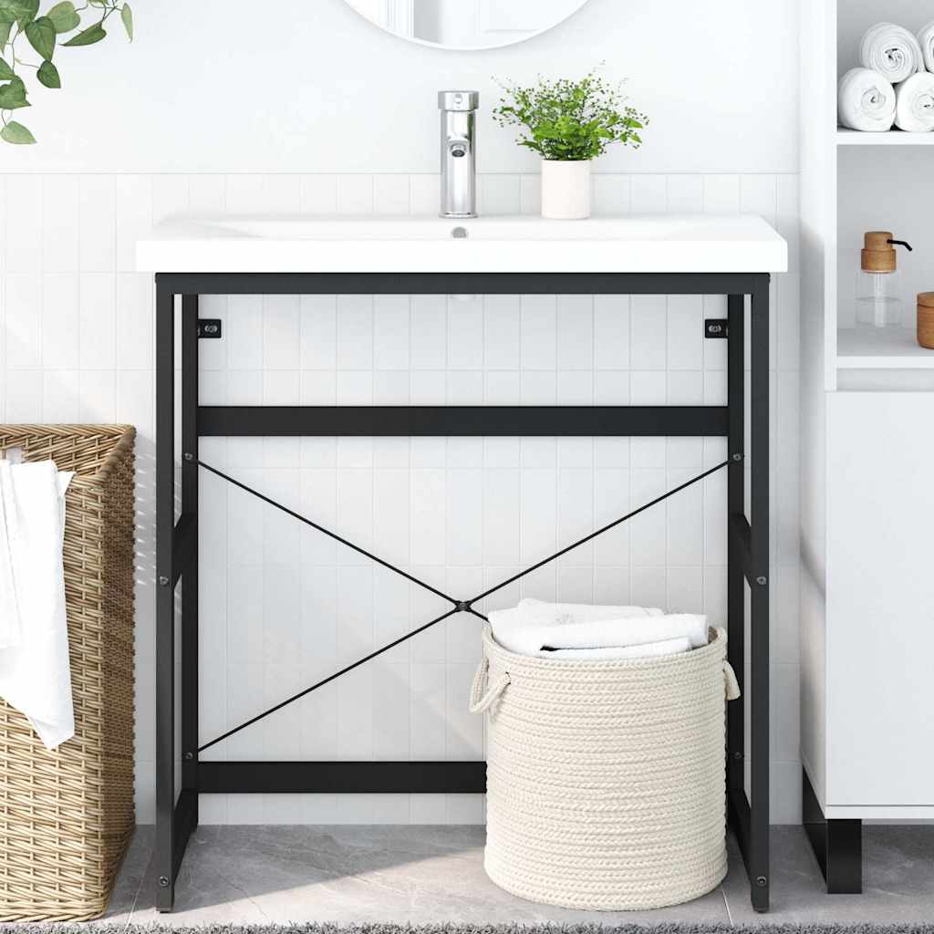 vidaXL Washbasin Frame 40x38x83 cm Iron White