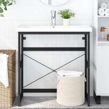 vidaXL Washbasin Frame 40x38x83 cm Iron White