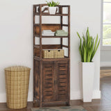 vidaXL Wall Cabinet 46x24x140 cm solid paulownia wood dark brown