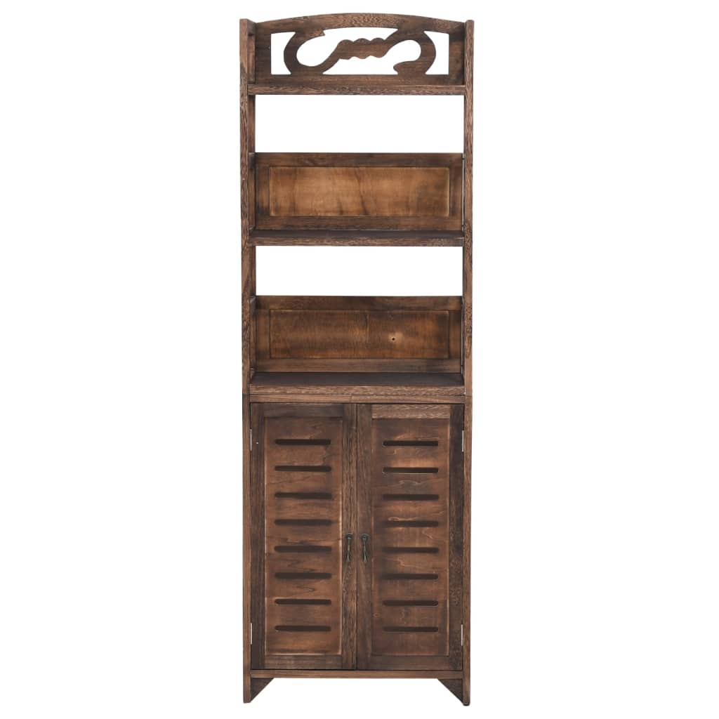 vidaXL Wall Cabinet 46x24x140 cm solid paulownia wood dark brown