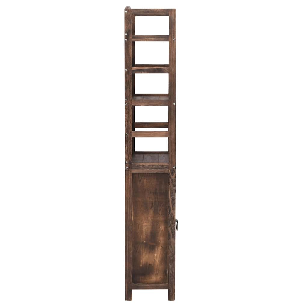 vidaXL Wall Cabinet 46x24x140 cm solid paulownia wood dark brown