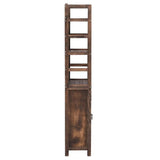vidaXL Wall Cabinet 46x24x140 cm solid paulownia wood dark brown
