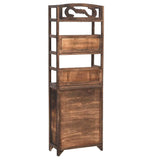 vidaXL Wall Cabinet 46x24x140 cm solid paulownia wood dark brown