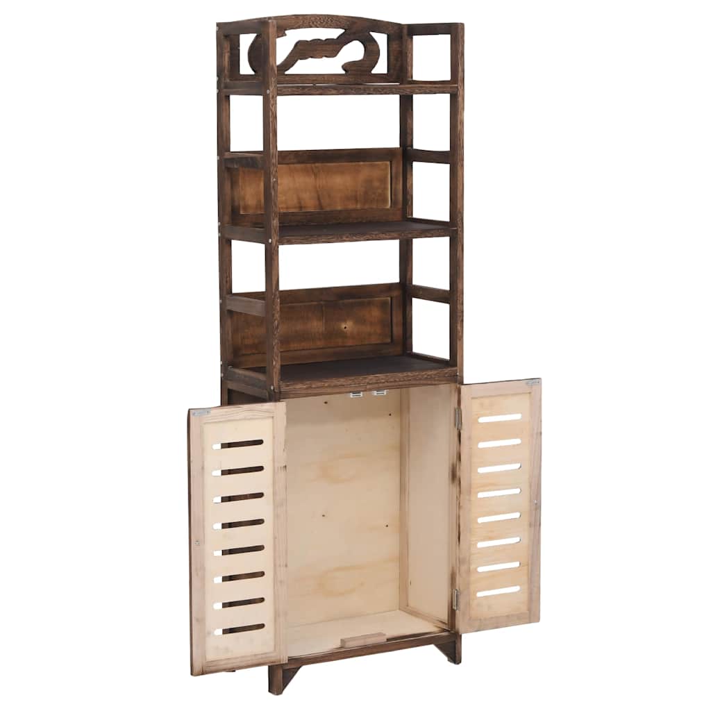 vidaXL Wall Cabinet 46x24x140 cm solid paulownia wood dark brown