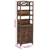 vidaXL Wall Cabinet 46x24x140 cm solid paulownia wood dark brown