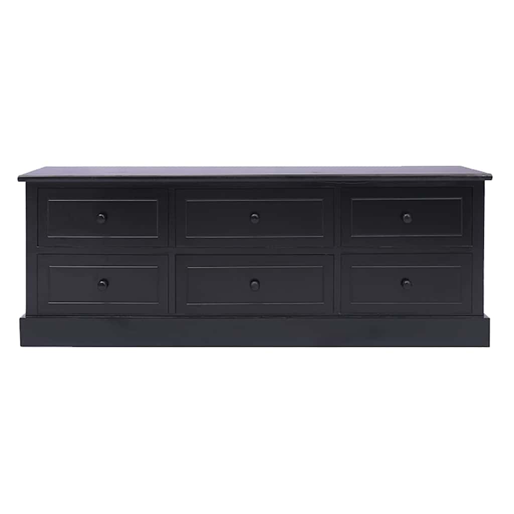 vidaXL Tv-meubel 108x30x40 cm massief paulowniahout zwart
