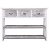 vidaXL Dressoir 108x30x76 cm massief paulowniahout antiekgrijs