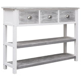 vidaXL Dressoir 108x30x76 cm massief paulowniahout antiekgrijs
