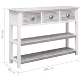 vidaXL Dressoir 108x30x76 cm massief paulowniahout antiekgrijs