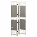 vidaXL Kamerscherm met 3 panelen 105x165 cm stof grijs