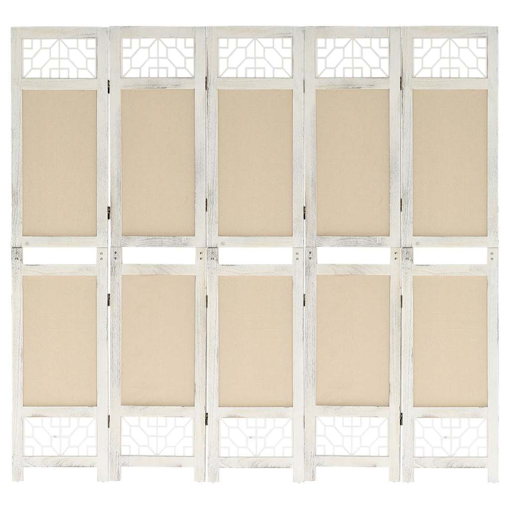 vidaXL Kamerscherm met 4 panelen 140x165 cm stof crèmekleurig