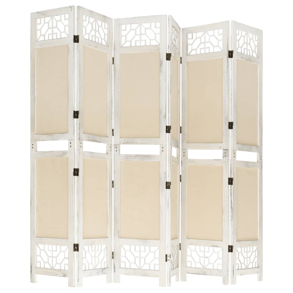 vidaXL Kamerscherm met 4 panelen 140x165 cm stof crèmekleurig