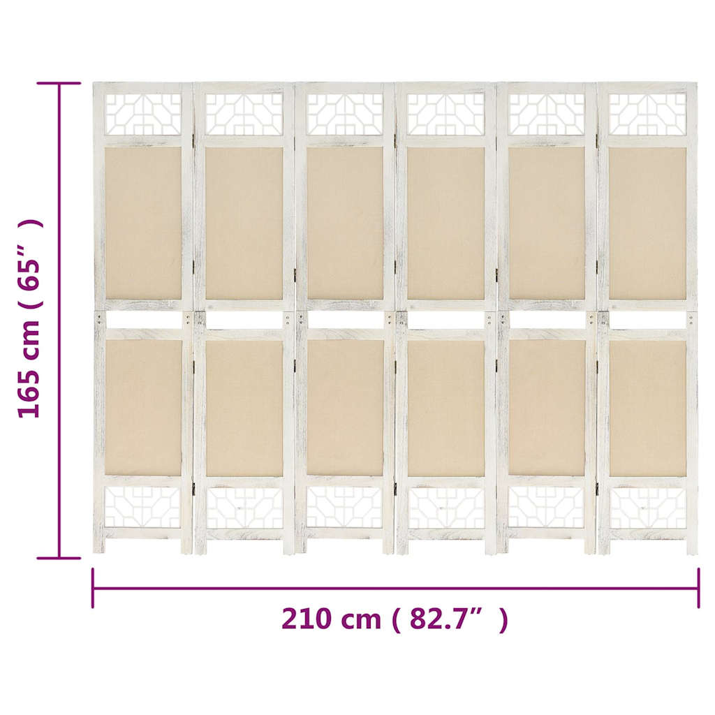 vidaXL Kamerscherm met 4 panelen 140x165 cm stof crèmekleurig