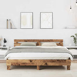 vidaXL Bed Frame with Headboard Solid Wood White 200x200 cm