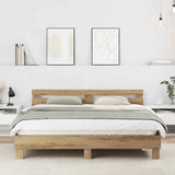 vidaXL Bed Frame with Headboard Solid Wood White 200x200 cm
