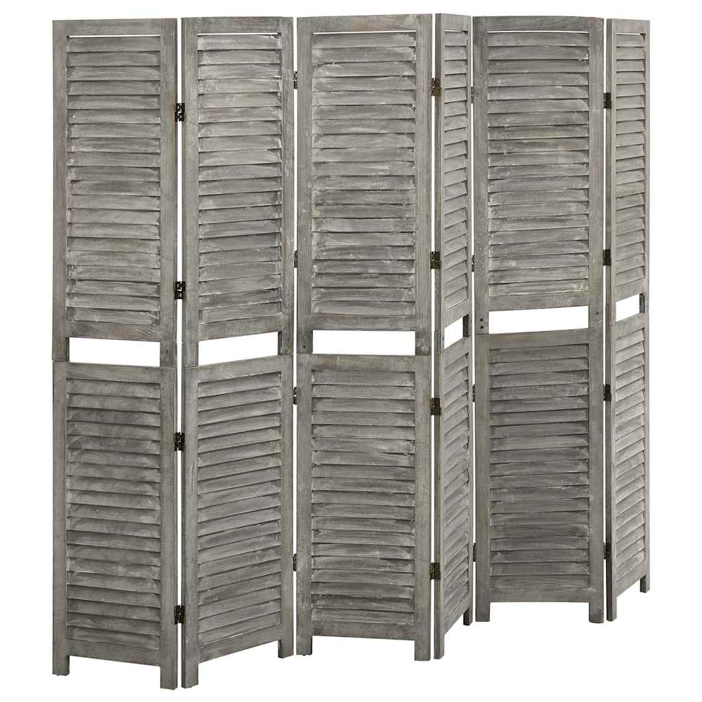 vidaXL Kamerscherm met 5 panelen 179x166 cm massief hout grijs