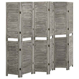vidaXL Kamerscherm met 5 panelen 179x166 cm massief hout grijs