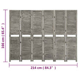 vidaXL Kamerscherm met 5 panelen 179x166 cm massief hout grijs