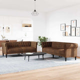 vidaXL Woonkamerbank 2 st Bruin Stof