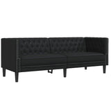 vidaXL Woonkamerbank 2 pcs Zwart 194 x 74,5 x 70,5 cm Kunstleer