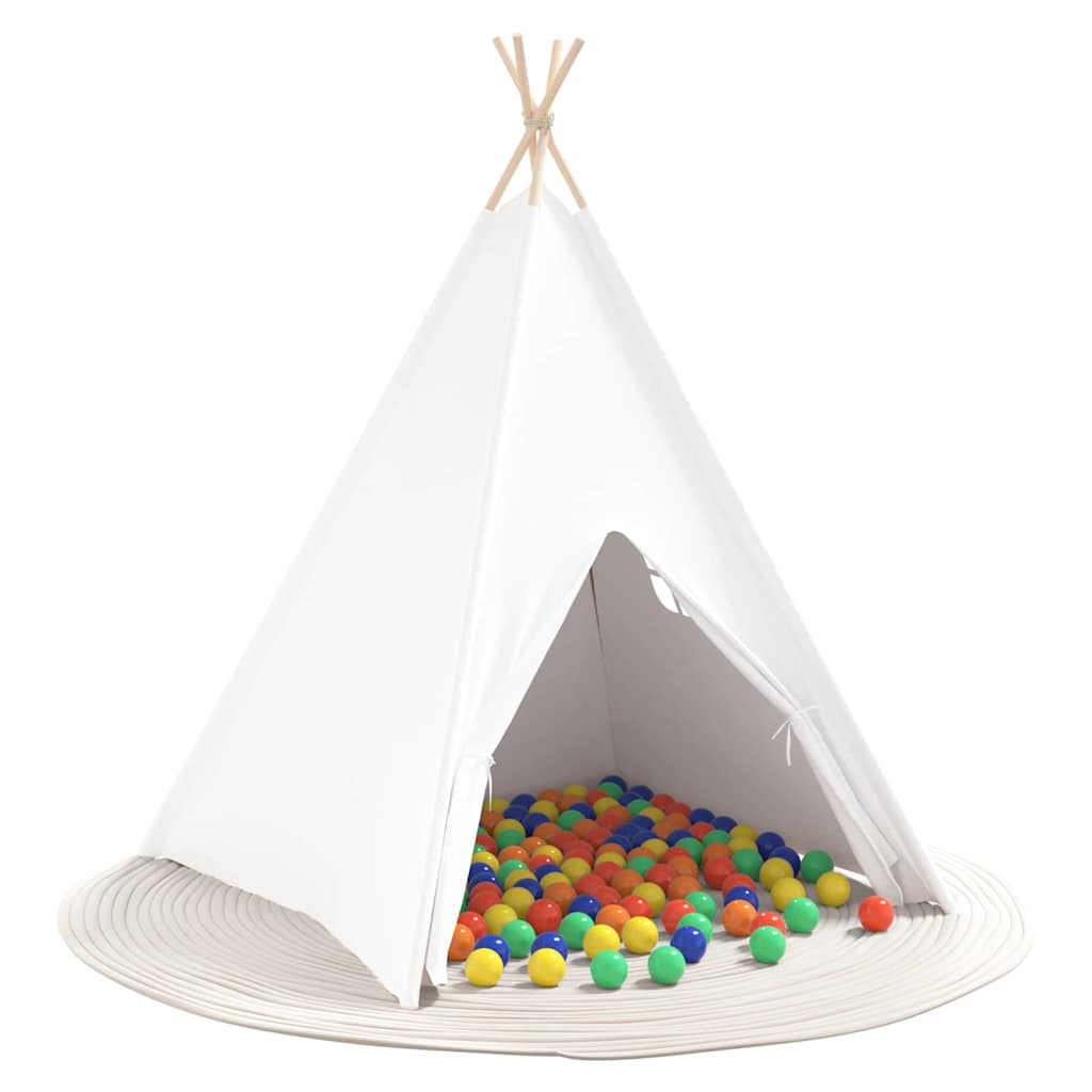 vidaXL Teepee Tent Wit 120 x 120 x 150 cm Stof en Plastic