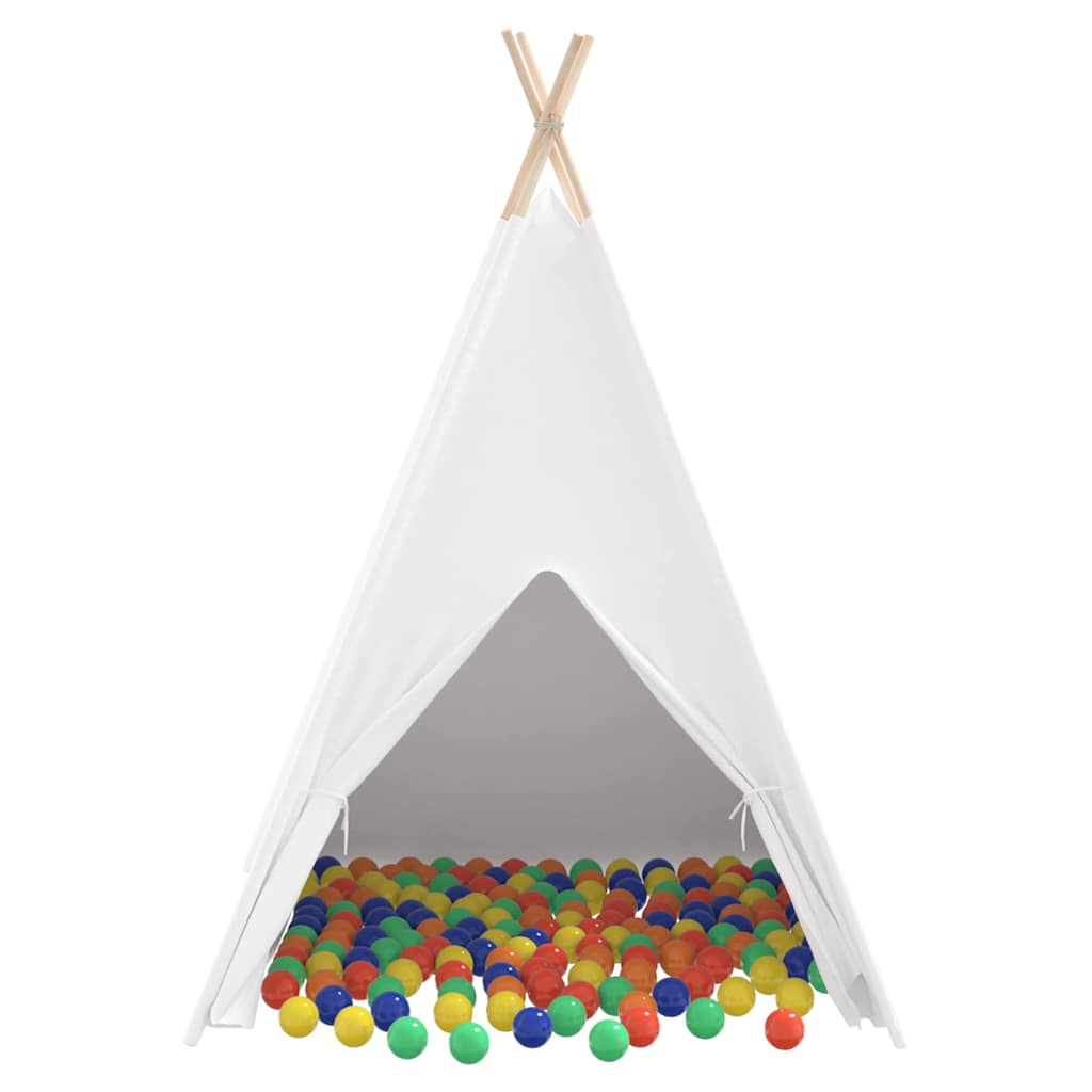 vidaXL Teepee Tent Wit 120 x 120 x 150 cm Stof en Plastic