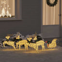 vidaXL LED Reindeer 5 pcs Gold Fabric