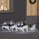 vidaXL LED Reindeer 5 pcs Gold Fabric