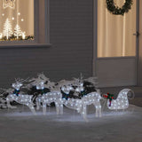 vidaXL LED Reindeer 5 pcs Gold Fabric