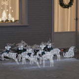 vidaXL LED Reindeer 5 pcs Gold Fabric