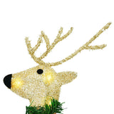 vidaXL LED Reindeer 4 pcs Gold Fabric