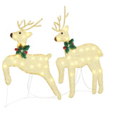 vidaXL LED Reindeer 4 pcs Gold Fabric