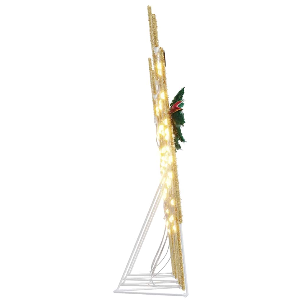 vidaXL LED Reindeer 4 pcs Gold Fabric