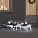vidaXL LED Reindeer 4 pcs Gold Fabric
