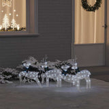 vidaXL LED Reindeer 4 pcs Gold Fabric