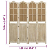 vidaXL Kamerscherm met 4 panelen 140x165 cm stof bruin